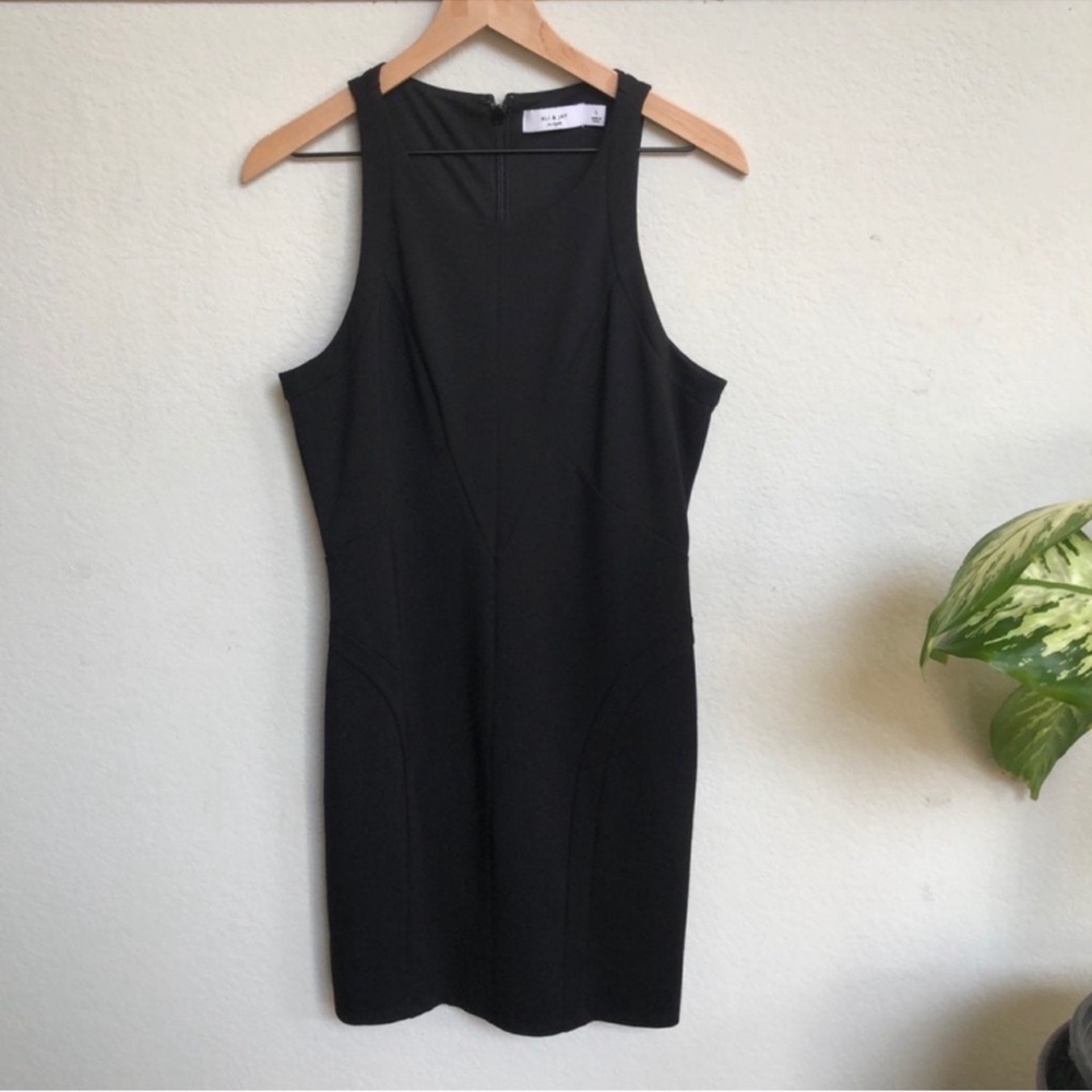 ALI & JAY black sleeveless sheath dress “You ruin me” size L